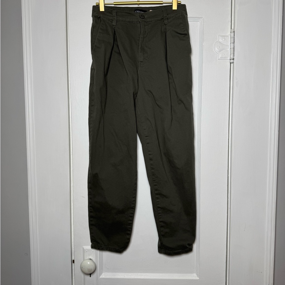BCBGeneration High Rise Barrel Leg Elastic Waist Pant In Army Green Small - Picture 3 of 10